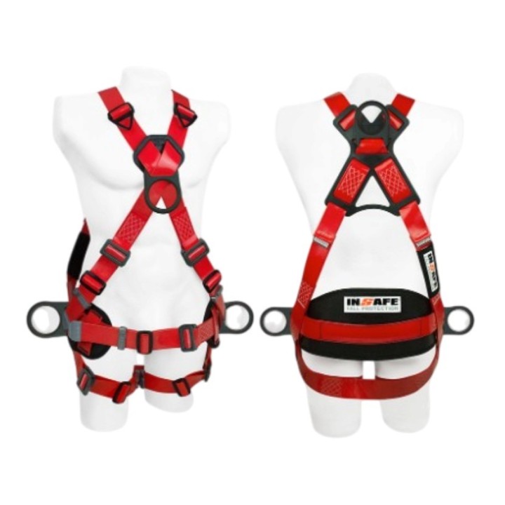 Arnes 4 Argollas Dielectrico Light con Soporte Lumbar en Reata Poliuretano INSAFE IN 8009-1ML-P