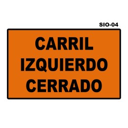 07070203 - Senal Carril Cerrado Sio-04 (Señal Metalica Movil Temporal) Sio-04. Carril Cerrado (Derecho-Centro-Izquierdo)