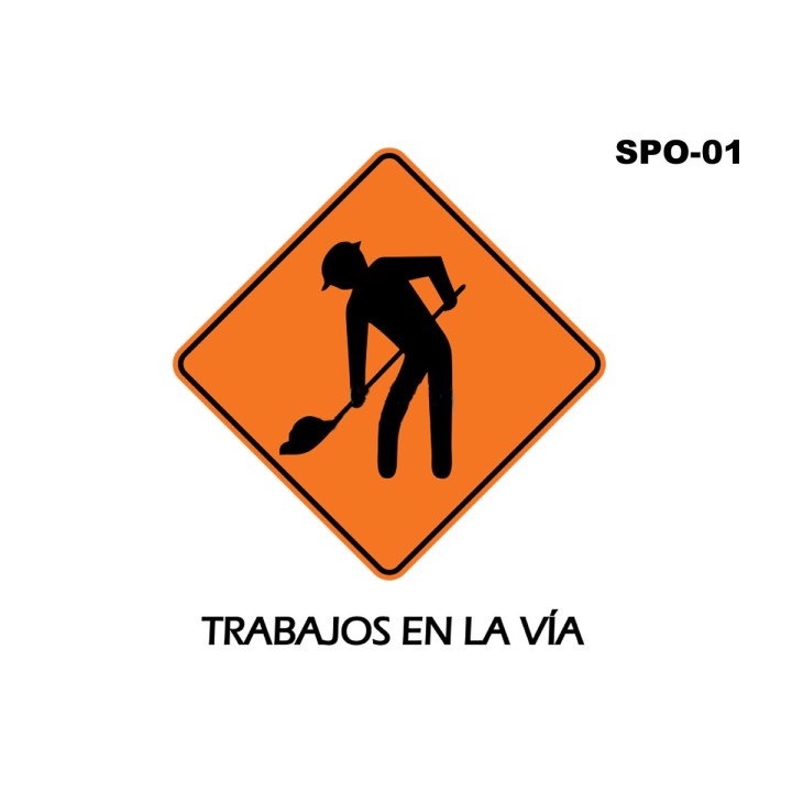 07070275 - Señal Trabajos En La Via Spo-01 (Señal Metalica Movil Temporal) 