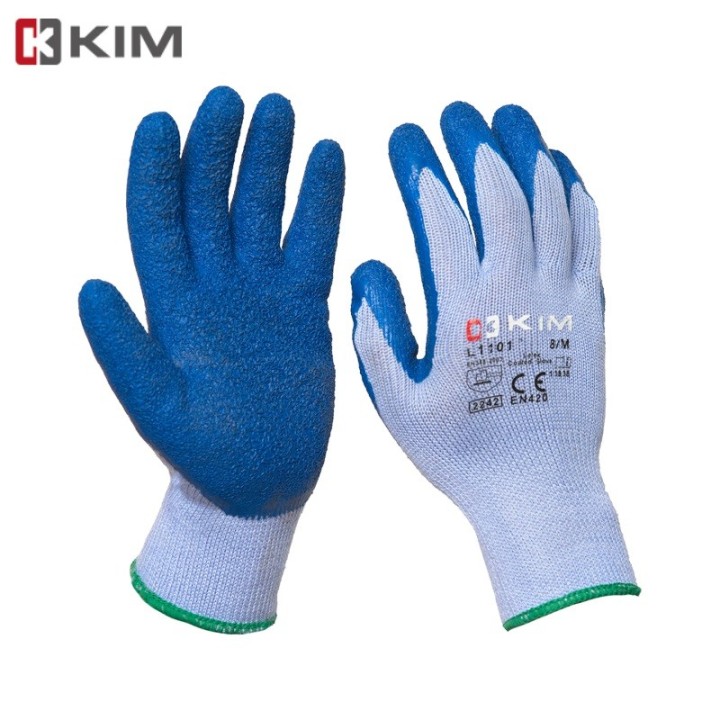 Guante Hilaza Látex Corrugado Trabajo Pesado Issa Kim Hilaza / Látex Corrugado