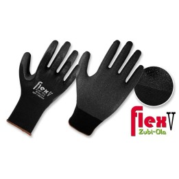 Guantes Hilaza Recubiertos En Látex Azul - Dip Normal Flextuff I Puño Tejido.